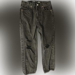 Old Navy, girls size 12, black, high rise, slouchy straight jeans